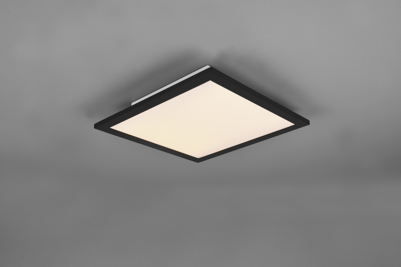 Plafoniera Alpha, RL, 29.5x29.5x5 cm, 13.5W, 1x SMD LED, metal, negru mat - 1 | YEO