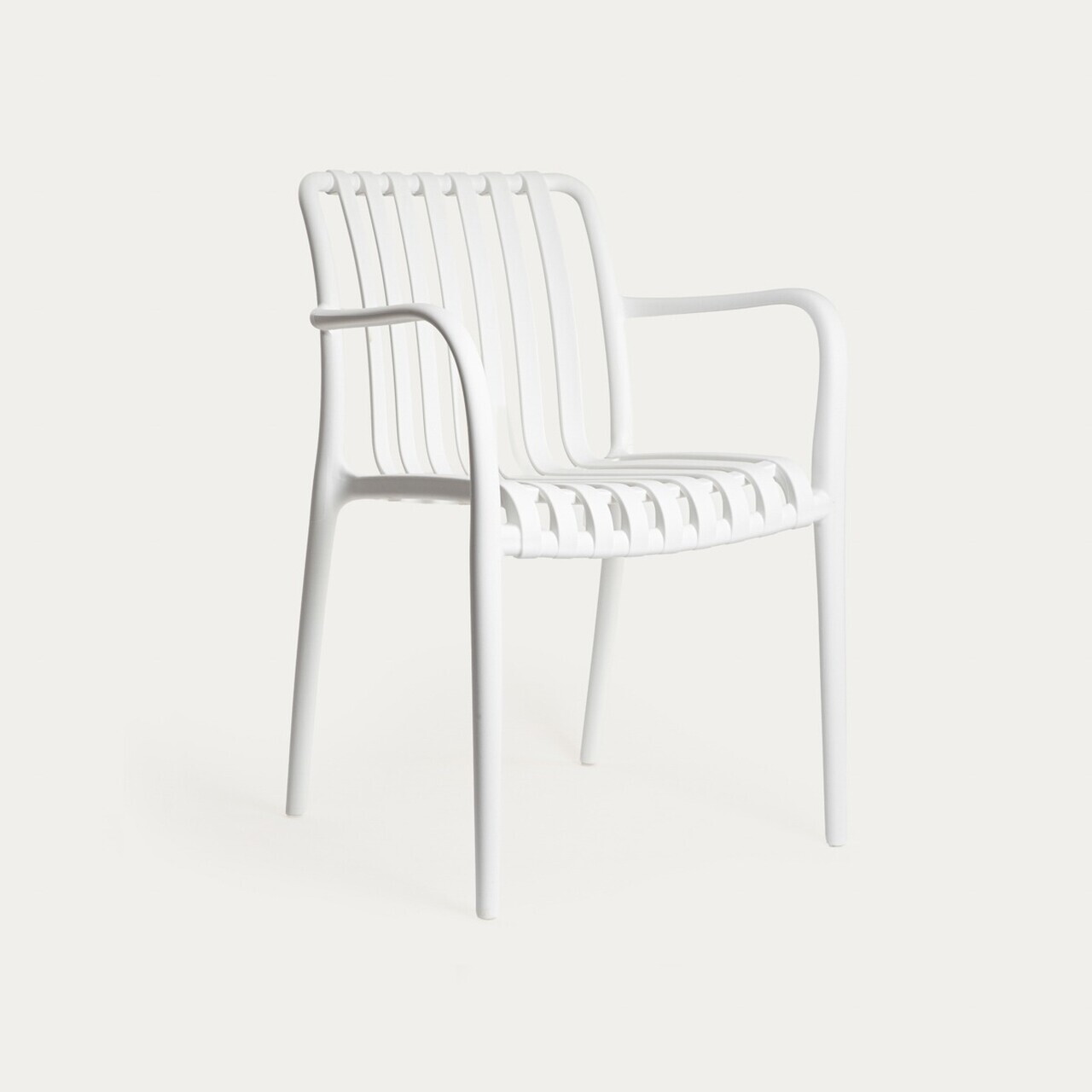 Set 2 scaune pentru terasa/gradina Valoro, Homla, 54.50x58.50x81 cm, plastic, alb — imaginea 5