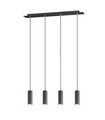 Lustra Marley, TRIO, 75x9x150 cm, 35W, 4x GU10, metal, negru mat