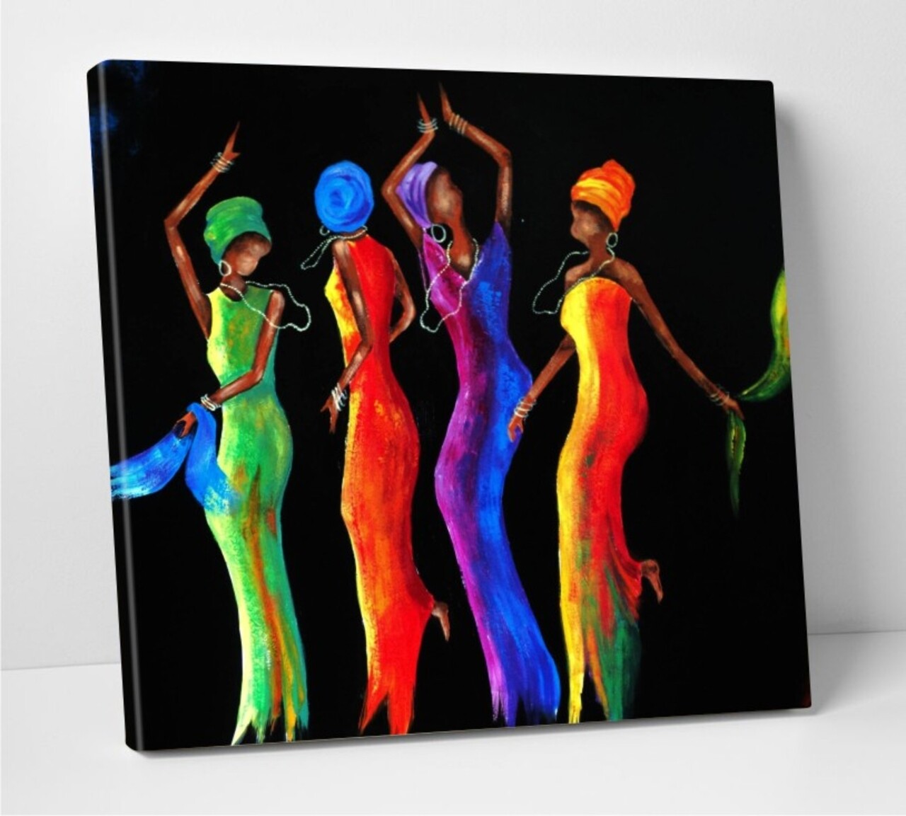 Tablou decorativ African ladys, Modacanvas, 50x50 cm, canvas, multicolor