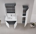 Set Dulap de Baie cu Chiuvetă și Oglindă (2 Piese), Hanah Home, Tivoli 85, Alb mat