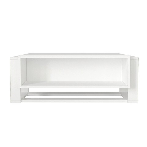 Masuta de cafea, Tera Home, Bianco, 106.4x40.4x60 cm, PAL, Alb/Auriu