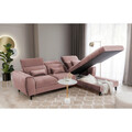 Coltar extensibil dreapta 4 locuri ELTAP, Foble, 267x196x100 cm, lemn/poliester, roz