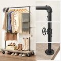 Suport pentru haine, Vasagle, Industrial Pipe, max 90 kg, PAL/otel, grej/negru