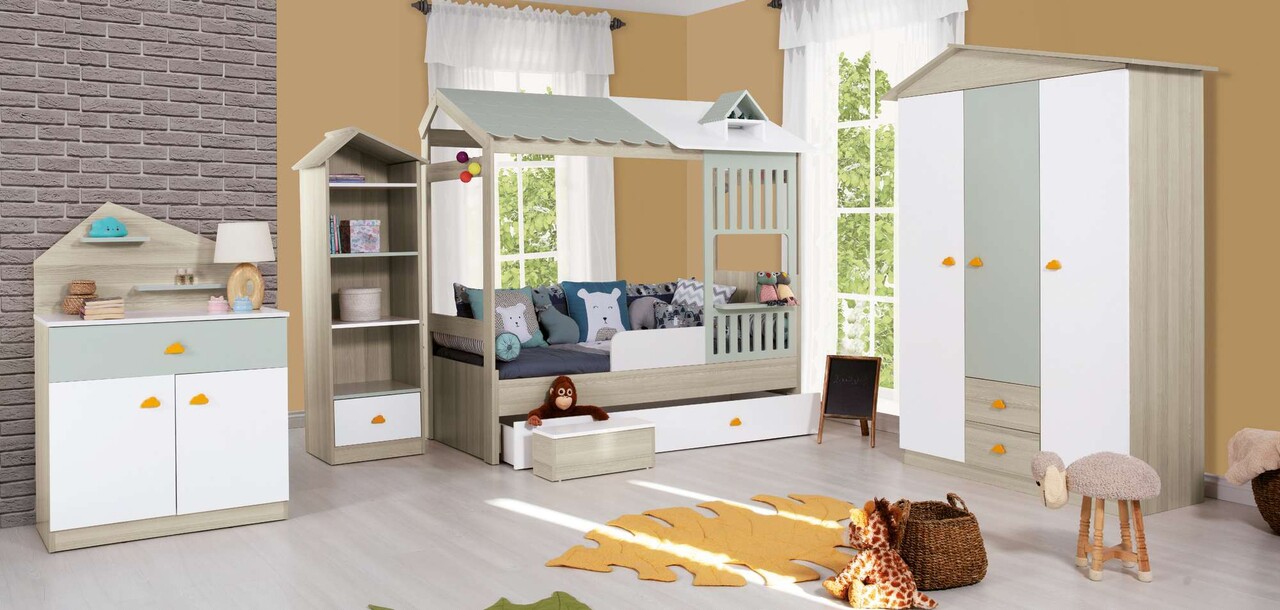 Dulap pentru haine Hanah Home Ayder New 130x204x57 cm PAL Verde