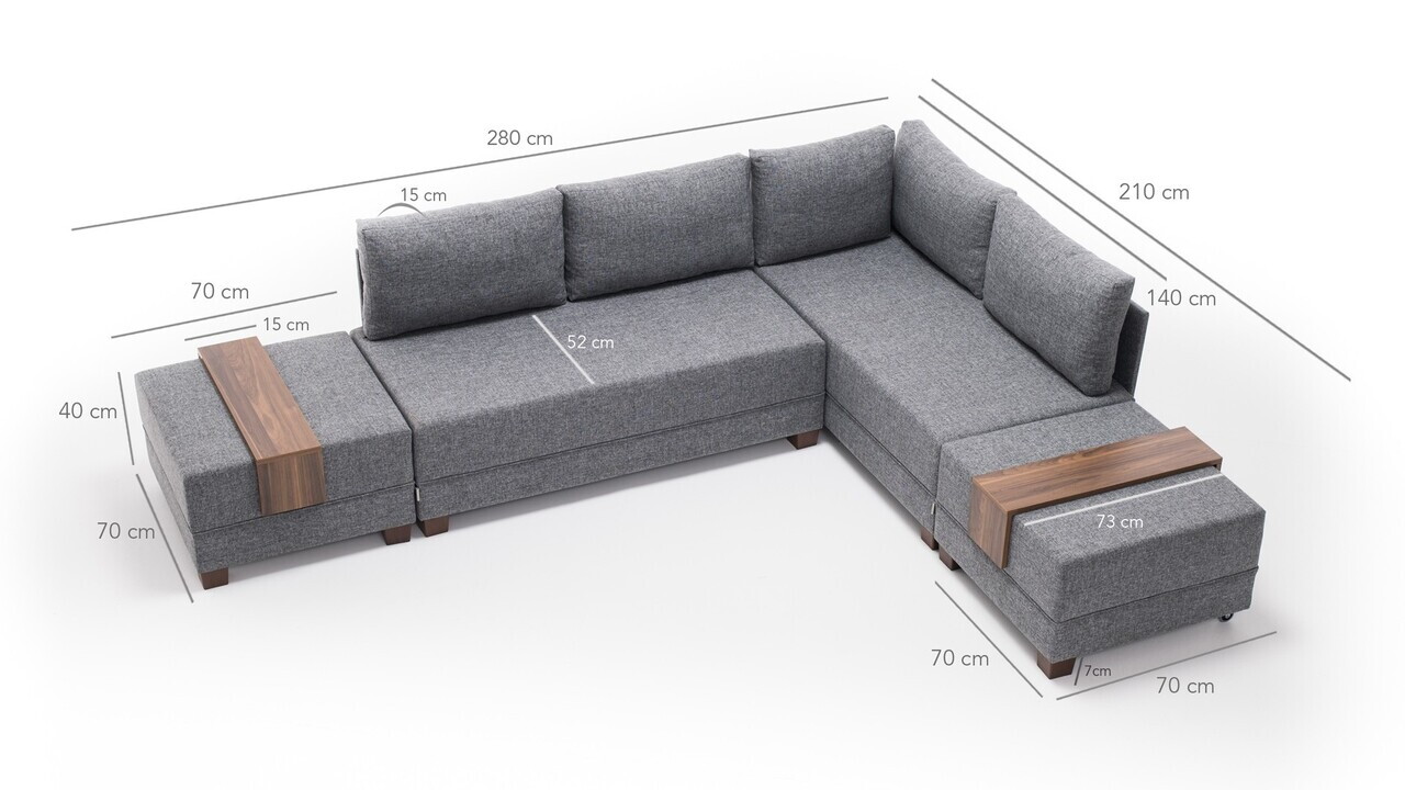 Coltar, Atelier del Sofa, 613LFS1164, Gri — imaginea 10