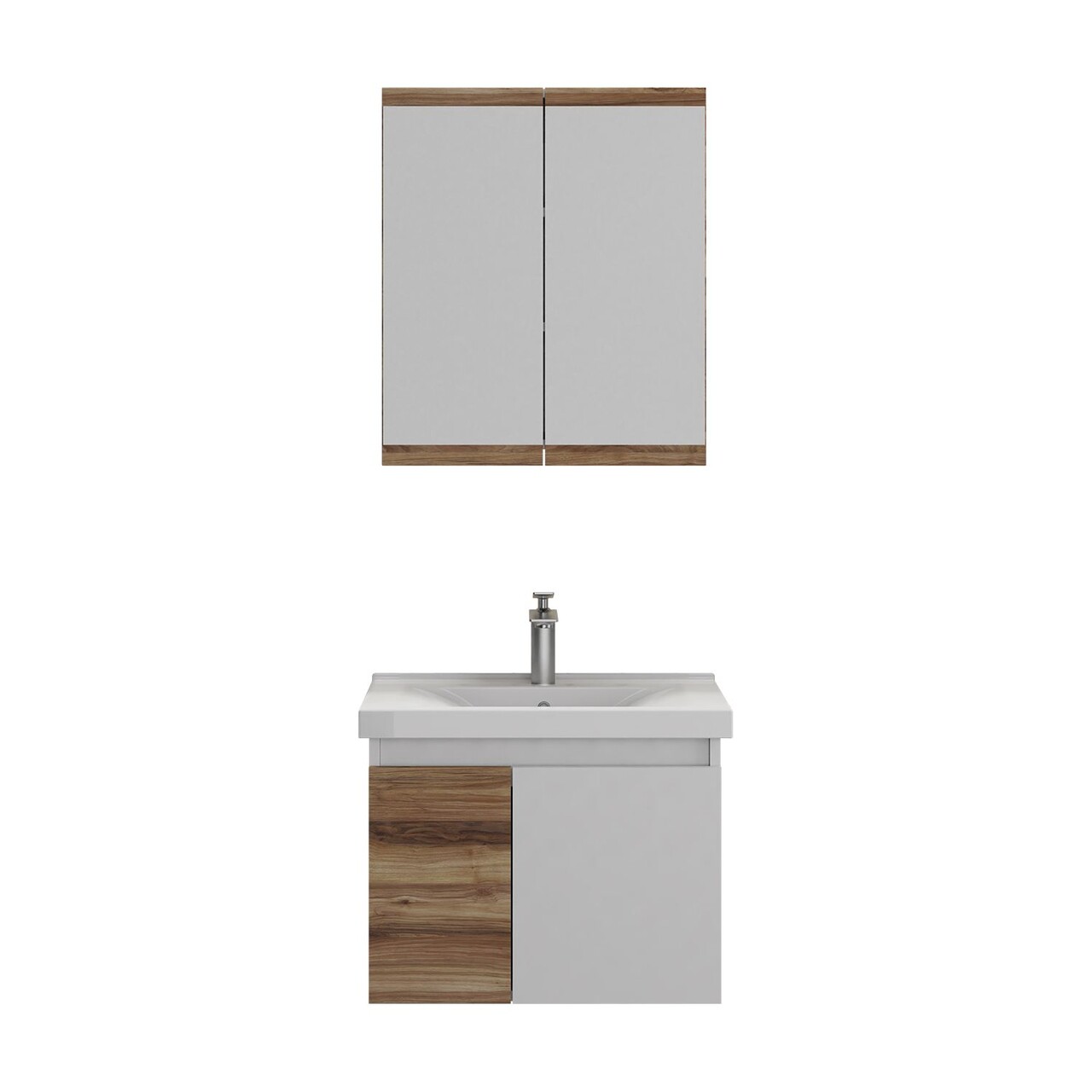 Set mobilier de baie (2 piese), Hanah Home, Abra 65, Pin / Alb - view 5