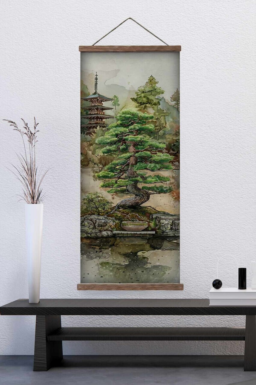 Tablou decorativ ARTJPNPSTRDK20 LEMN SOLID Pictura pe canvas Multicolor