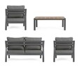 Set mobilier pentru gradina / terasa 4 piese, Ernst, Bizzotto, gri carbune