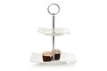 Etajera prajituri White Basic Motion, Maxwell & Williams, 19x4x23 cm, portelan, alb