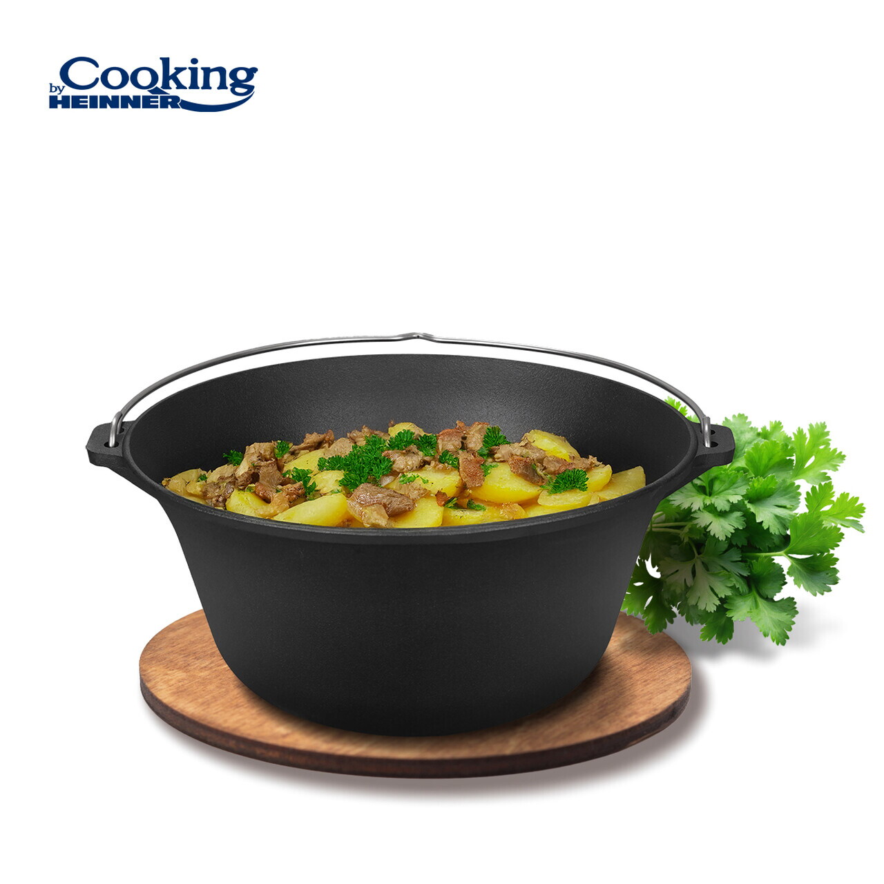 Ceaun Cooking by Heinner, 37x17.5 cm, 10 L, fonta, negru - imagine 2
