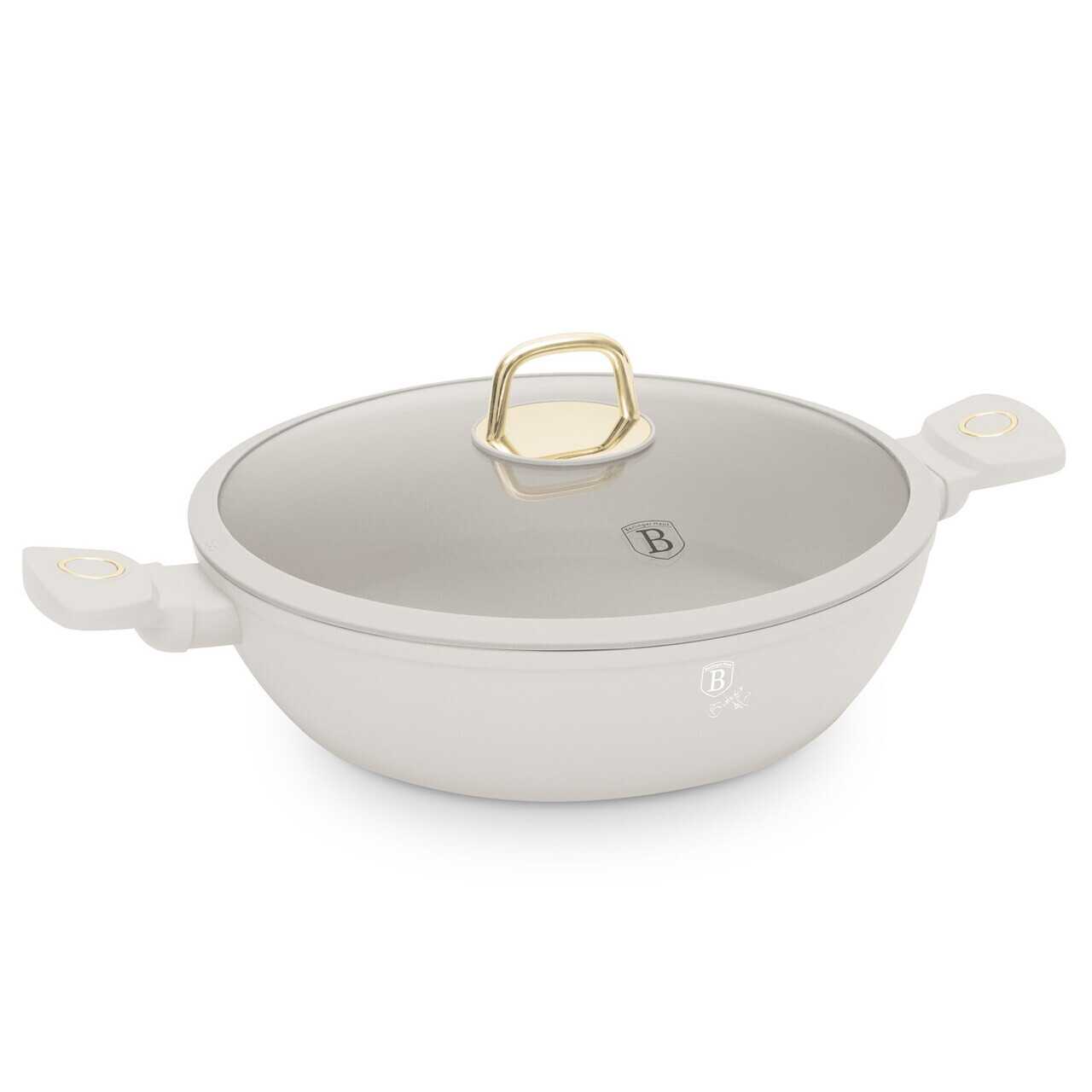 Oala cu capac Berlinger Haus, Sahara, 30 cm, 4.5 L, aluminiu forjat, crem mat - imagine 7