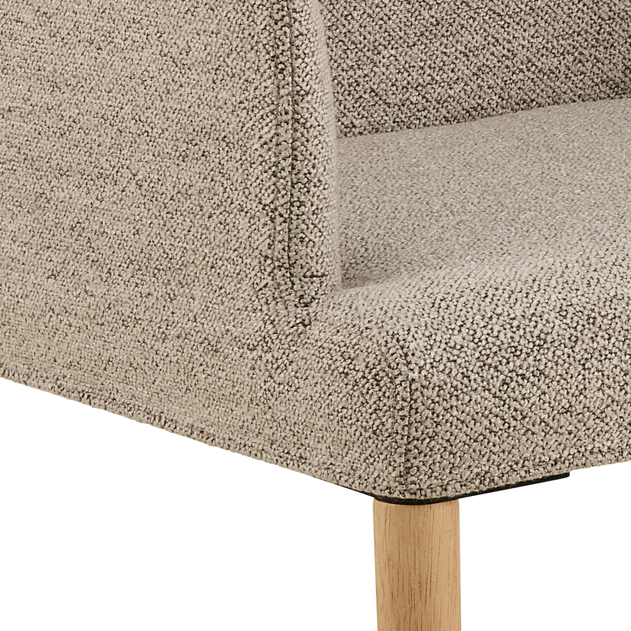Scaun Zoe, Actona, 56x60x83 cm, tesatura Boucle/lemn de cauciuc, bej - view 3