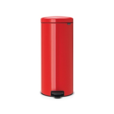 Cos de gunoi cu pedala, Brabantia, Icon Red, 30 L, inox, rosu