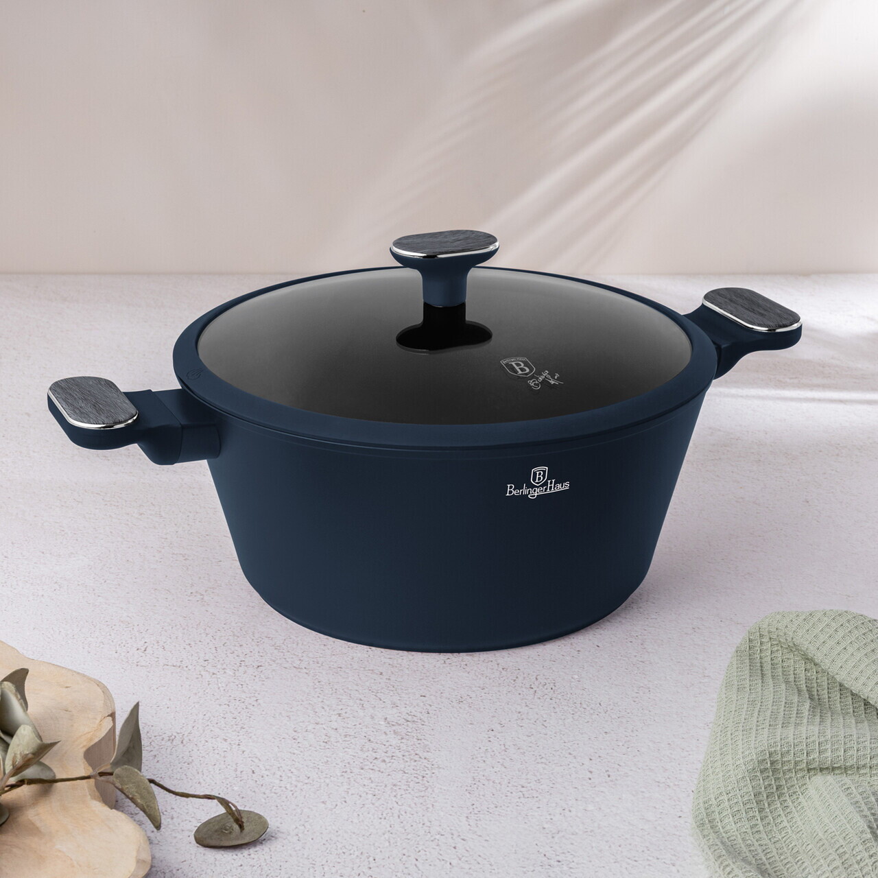 Oala cu capac Berlinger Haus, Deep Sea, 28 cm, 6.3 L, aluminiu forjat, albastru mat/gri - view 7