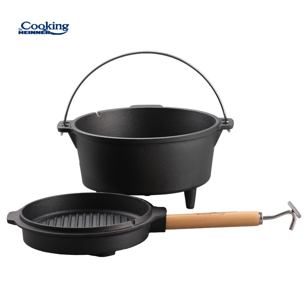 Ceaun cu capac Nature, Cooking by Heinner, 29.5x16 cm, 7 L, fonta, negru - imagine 2