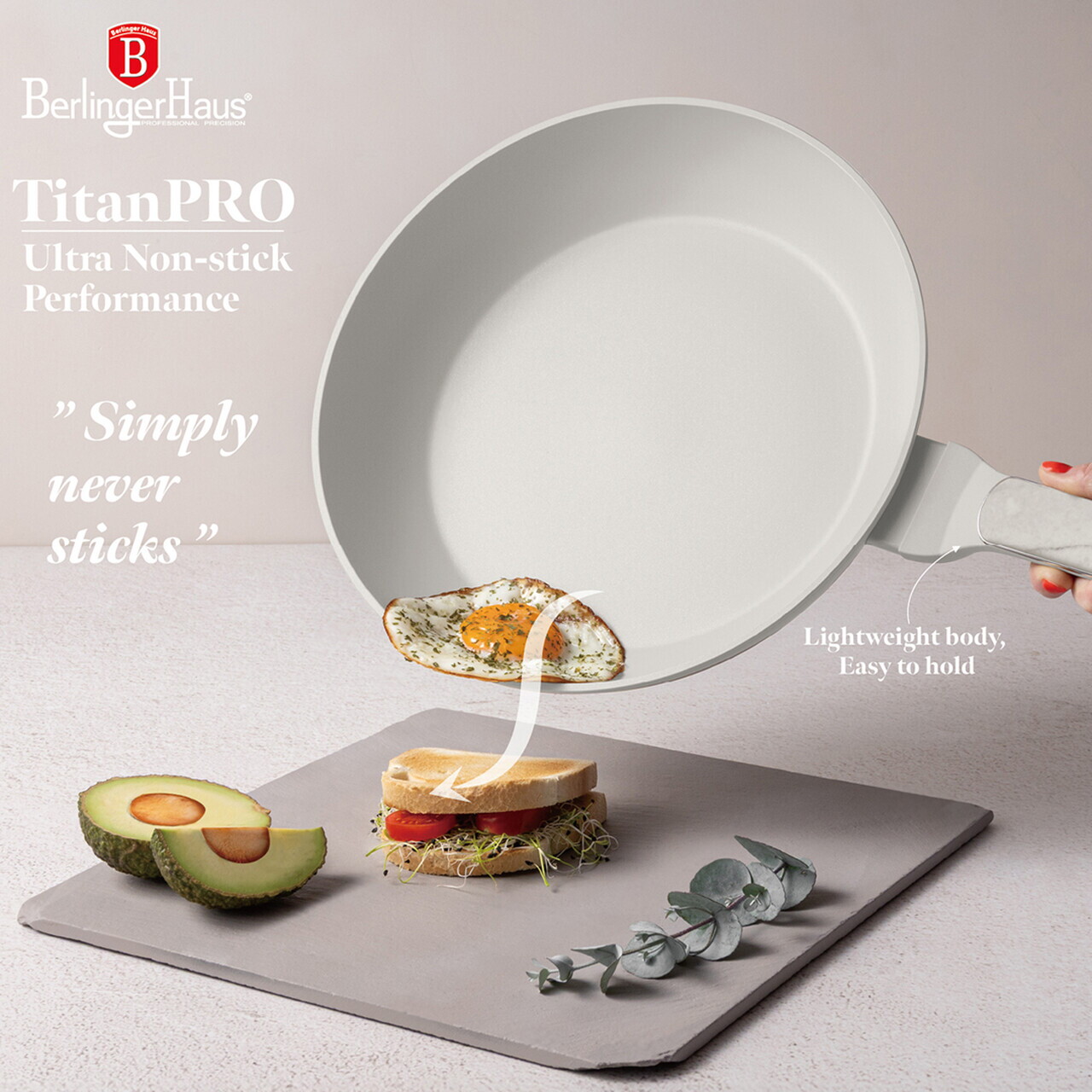 Set pentru gatit Berlinger Haus, Sahara Marble, 15 piese, aluminiu forjat, crem mat/marmura - imagine 6