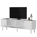 Comoda TV, Olivia, Dekolp5, Alb / Argintiu
