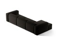 Coltar stanga 4 locuri, Bergamo, Cosmopolitan Design, 344x152x70 cm, tesatura structurata, negru