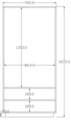 Dulap pentru haine, Rabi, Rb-167, 90x184x48 cm, Maro