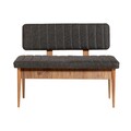 Bancheta cu spatar, Vina 1053-2, Vella, Anthracite, Atlantic, 110x40x85 cm