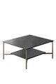 Masuta de cafea, Bexley, Gold Line, 80x80x40 cm, PAL, Antracit / Negru