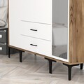Dulap pentru haine, Hommy Craft, Kumsal STR, 160x47.5x201.4 cm, PAL, Nuc/Alb