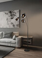 Lampadar Lumina, TRIO, 31x71x200 cm, 10W, 3x E14, metal, negru mat/argintiu