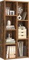 Biblioteca cu 6 compartimente, Vasagle, 50x24x106 cm, PAL, maro rustic