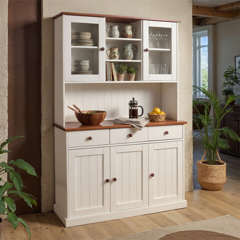 Bufet Westerland 6.2 , Inter Link, 131x45x190 cm, lemn, alb/maro sepia