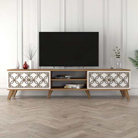 Comoda tv, hommy craft, class, 180x44x35 cm, nuc / alb