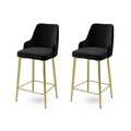 Set scaun de bar (2 bucăți), Charlotte, Enox, Metal, Negru