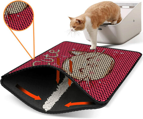 Covoras litiera pentru colectarea granulelor de nisip, Nrszn0180, 45×60 cm, 50% PVC/50% POLIESTER, Multicolor Gravel