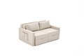 Canapea extensibilă cu 2 locuri, Balcab Home, 825BLC5413, Cadru: 100% LEMN DE BRAD, Crem