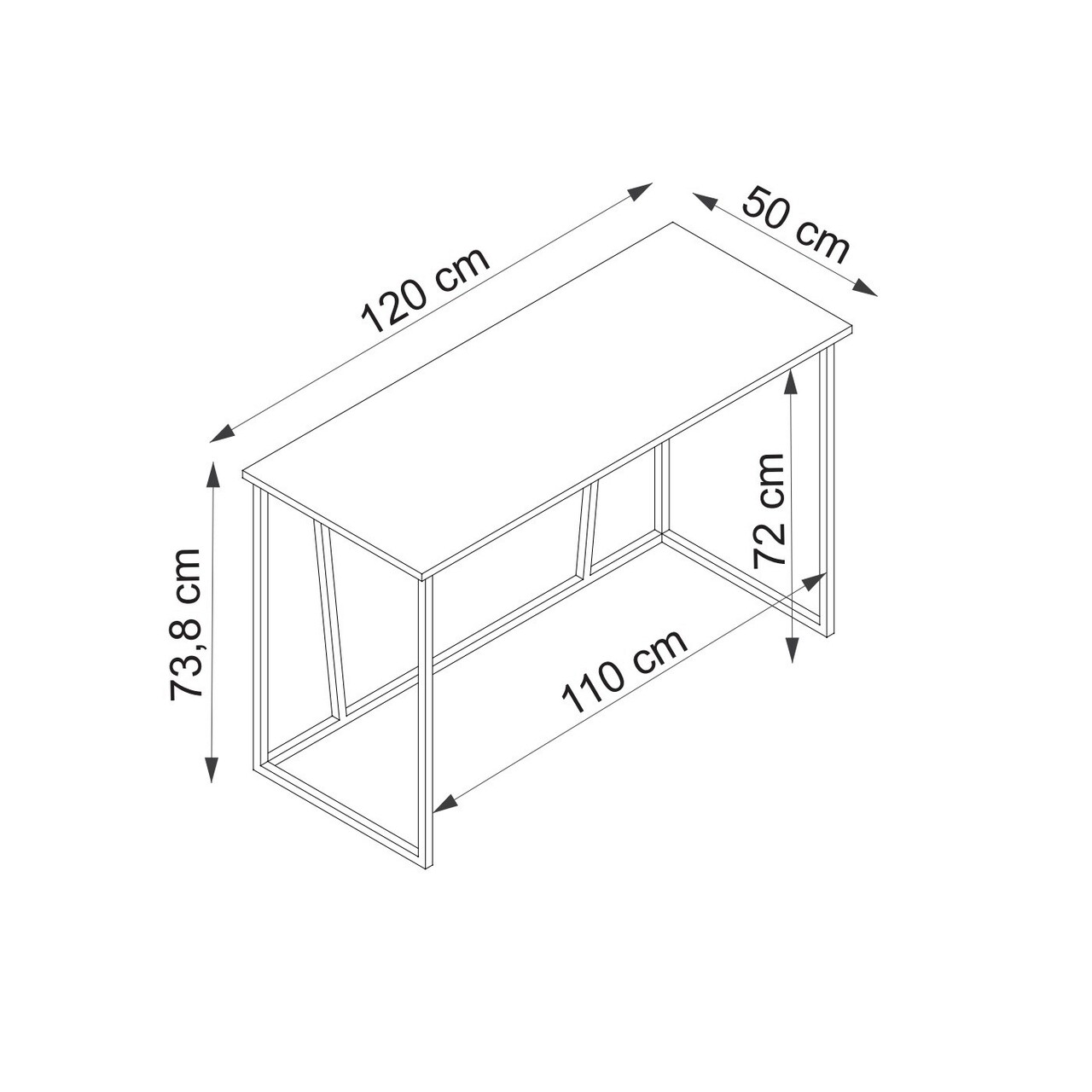 Birou, Arnetti, Lissa, 120x50x72 cm, PAL, Safir / Alb