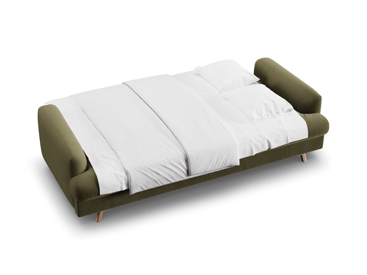 Canapea extensibila 3 locuri, Naomi, Micadoni Home, 233x110x95 cm, catifea, verde — imaginea 2