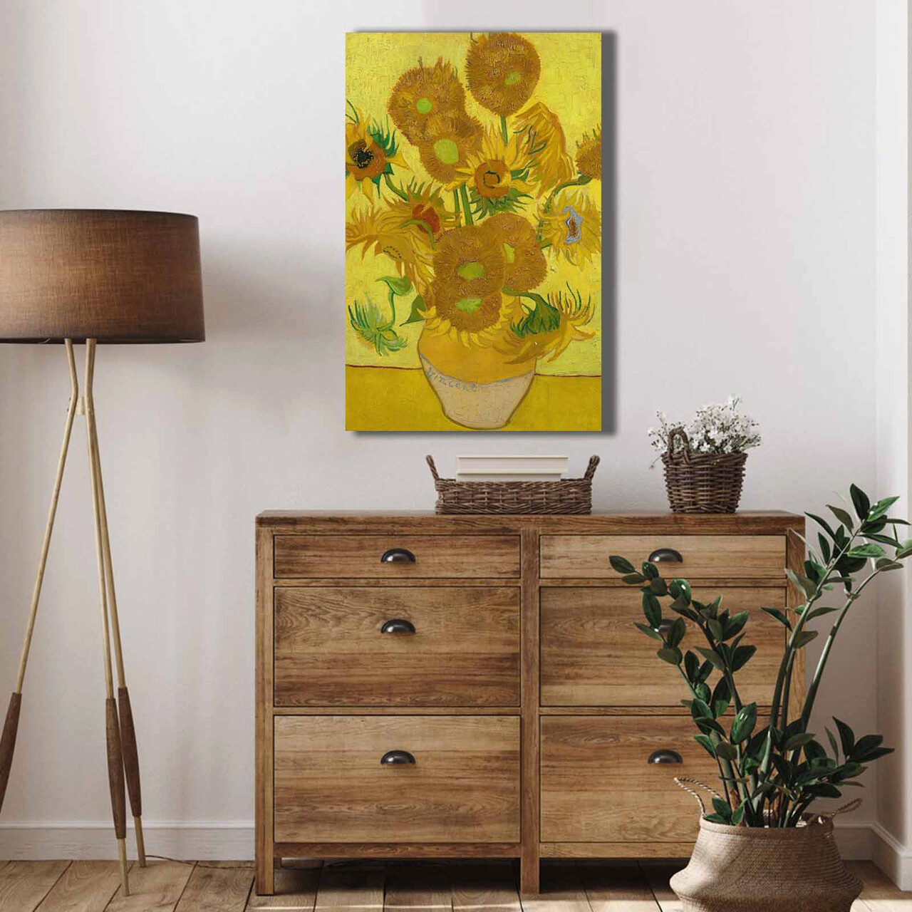 Tablou decorativ, 4570VANGOGH023, Canvas, Lemn, Multicolor