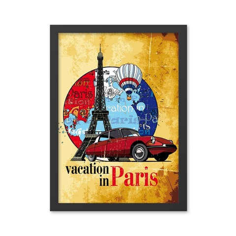 Tablou decorativ, Vacation In Paris (40 x 55), MDF , Polistiren, Multicolor