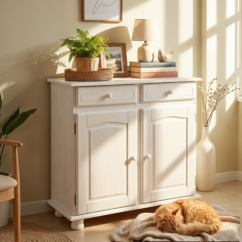 Comoda Lovi, Inter Link, 88x43x86 cm, lemn, alb