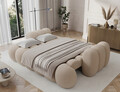 Canapea extensibila 3 locuri ELTAP, Cotonn, 256x119x105 cm, lemn/poliester, bej