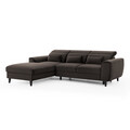 Coltar extensibil stanga 4 locuri ELTAP, Foble, 267x196x100 cm, lemn/poliester, maro inchis