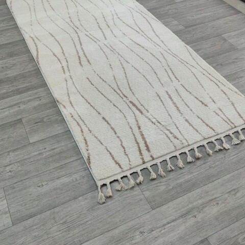Covor, meta 1550a, 80x150 cm, poliester, alb / bej