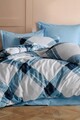 Lenjerie de pat dubla, Andri - Blue, Dowry World, 65% bumbac/35% poliester