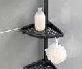 Etajera extensibila de colt, Allstar, Opal, 19.5 x 26 x 85-250 cm, metal, negru