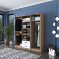 Dulap pentru haine, Rani, BA115, 180x190.8x47.3 cm, PAL, Nuc/Alb