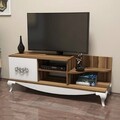 Comoda TV, Hommy Craft, Sultan, 130x50.6x45 cm, Nuc/Alb