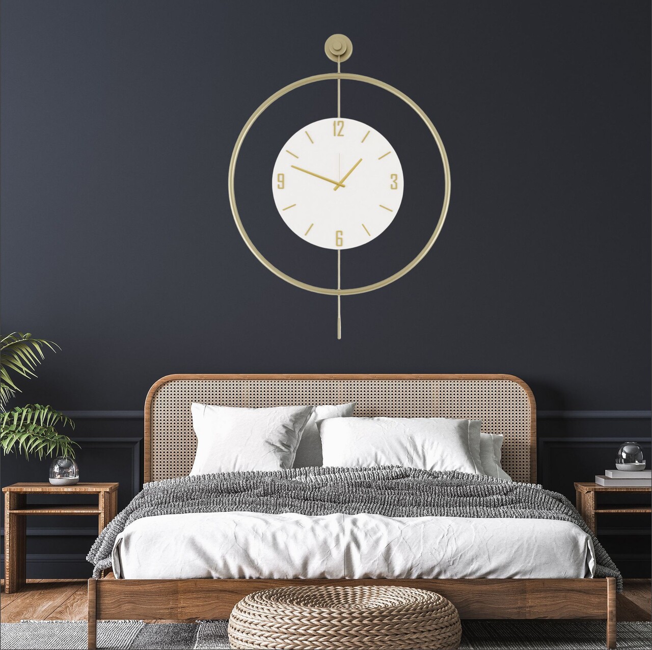 Ceas de perete Mclock-00111 Lățime: 58 cm Înălțime: 80 cm Adâncime: 7 cm Auriu