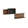 Raft de perete, Arnetti, Akser, 180x80.4x19.6 cm, PAL, Lumina / Nuc / Bej / Antracit