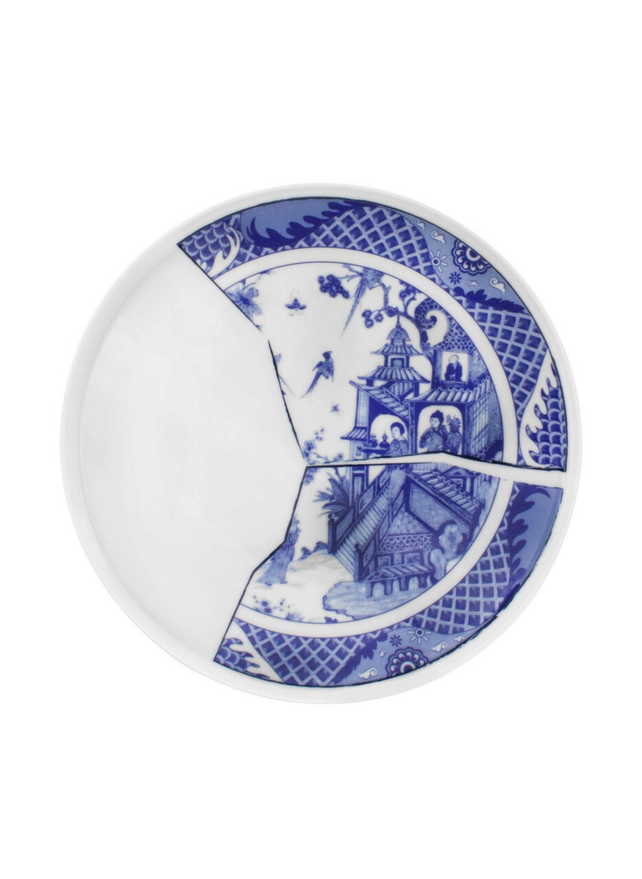 Set platouri servire, Mia, 280TMA1457, Portelan, Alb/Albastru - 1 | YEO