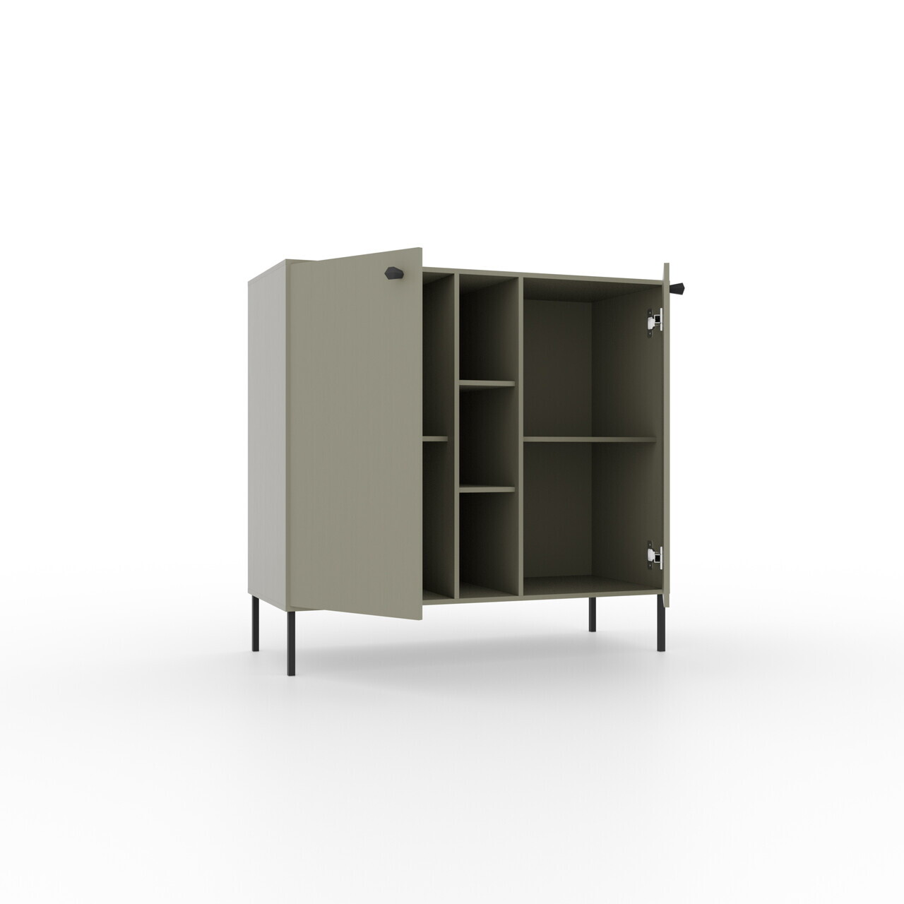 Comoda ADRK, Tili 2D 3P, 100.2x40.8x95 cm, PAL laminat, verde eucalipt — imaginea 3